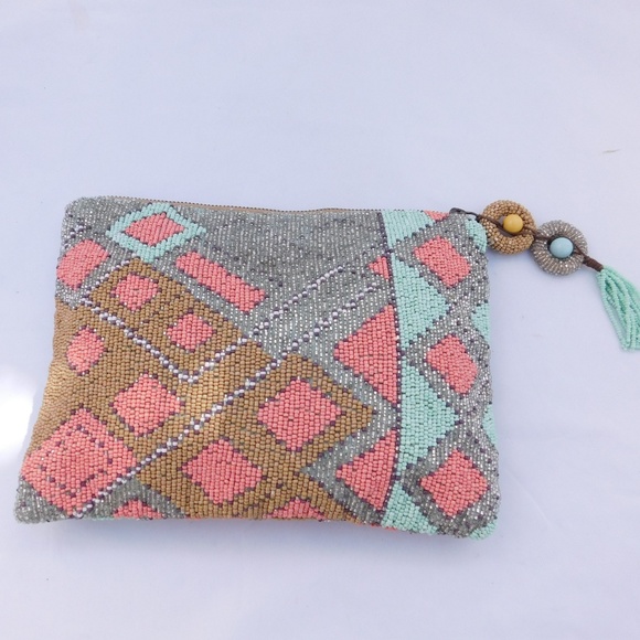 Anthropologie Handbags - Anthropologie Jasper Jeera Beaded Pouch CLUTCH